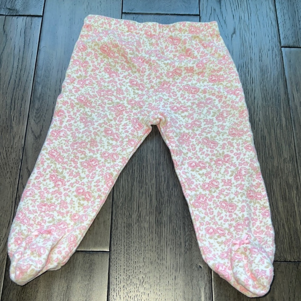 Baby girl footed floral pants